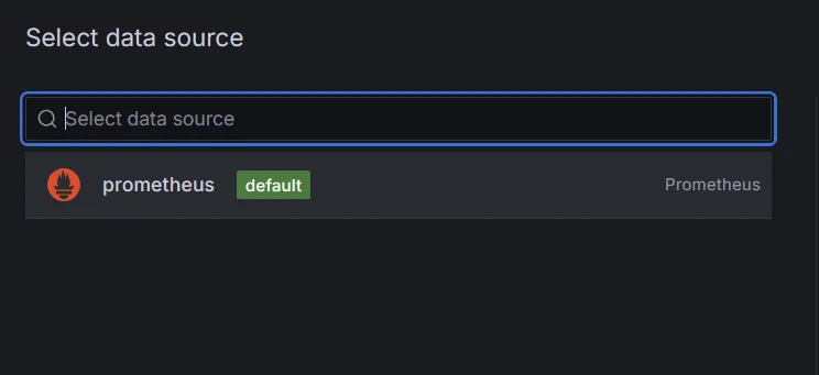 Selecting Prometheus server as data source for Grafana Dashboard